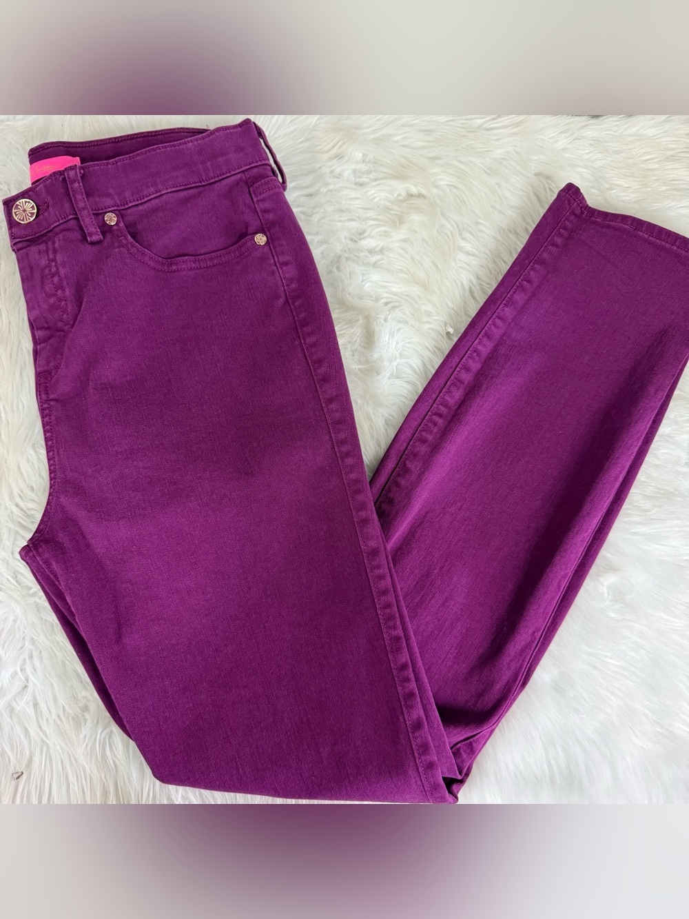 Lilly Pulitzer Skinny Jeans Purple Size 10 Stretch Denim Pants